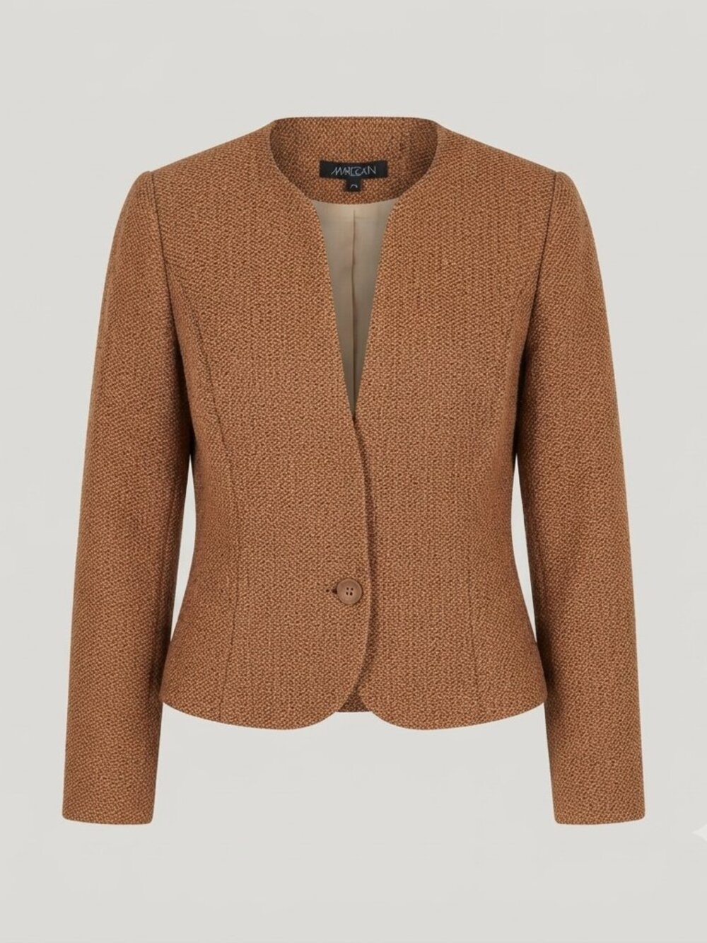 Vintage "Fashioned by Phyllis" Wool Tweed Cropped Bolero Blazer, Multicolor Flec